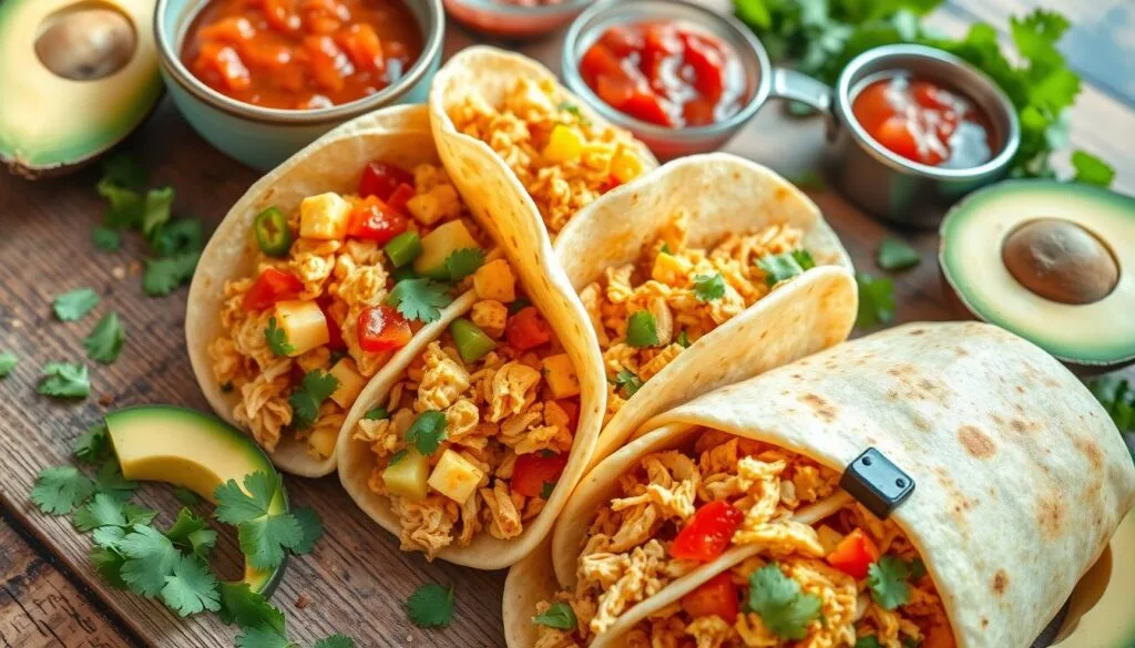 chicken breakfast burritos
