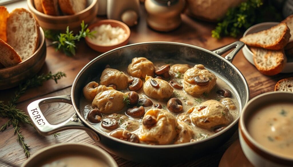 quick chicken and mushroom soup